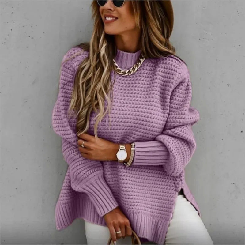 MOCK NECK CASUAL PULLOVER