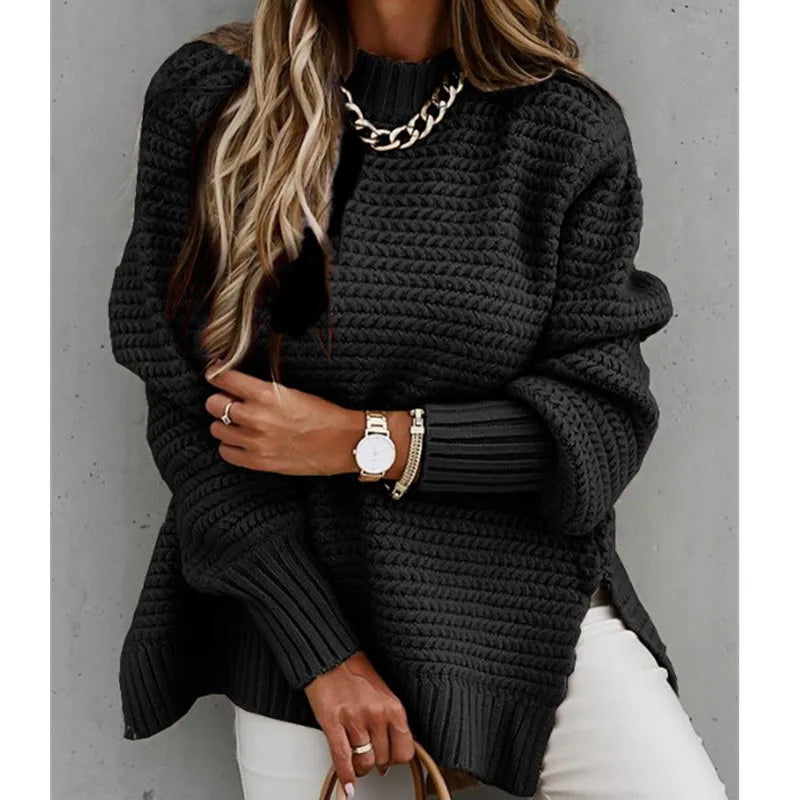 MOCK NECK CASUAL PULLOVER