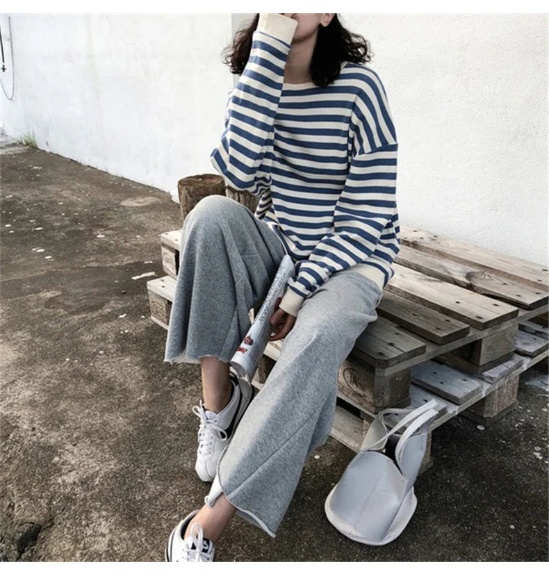 STRIPED COTTON SWEATSHIRT