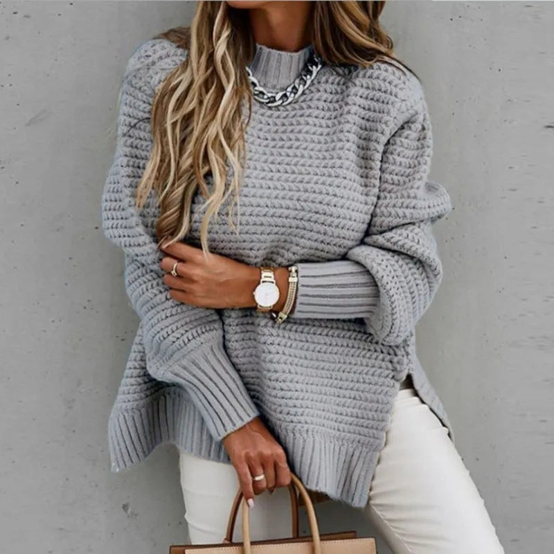 MOCK NECK CASUAL PULLOVER