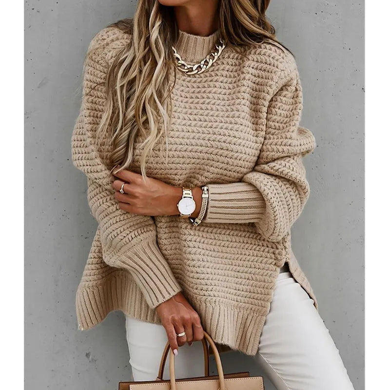 MOCK NECK CASUAL PULLOVER