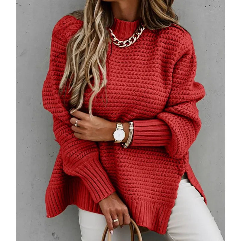 MOCK NECK CASUAL PULLOVER