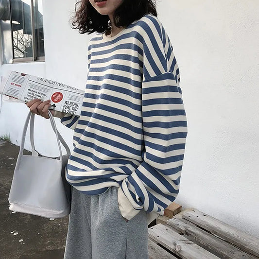 STRIPED COTTON SWEATSHIRT