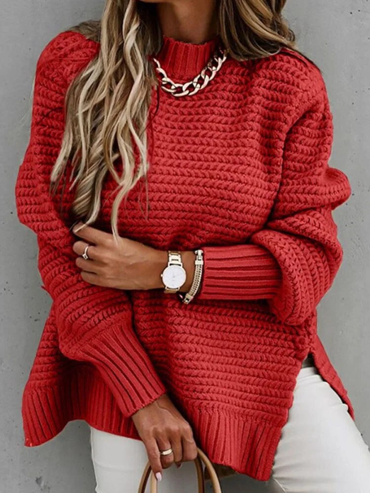 MOCK NECK CASUAL PULLOVER