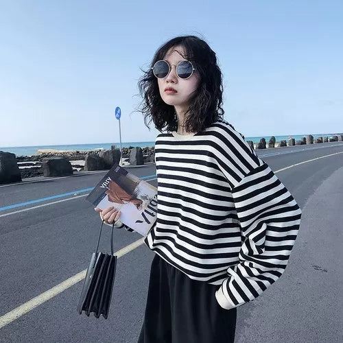 STRIPED COTTON SWEATSHIRT